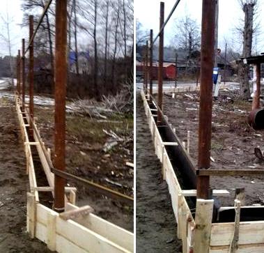 Фундамент под забор из профнастила Фундамент под забор из профнастила