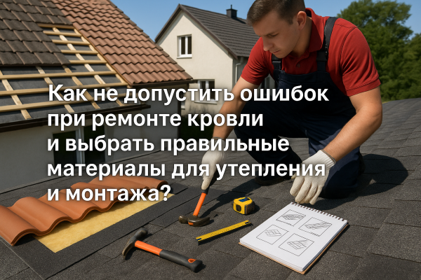Как не допустить ошибок при ремонте кровли и выбрать правильные материалы для утепления и монтажа?