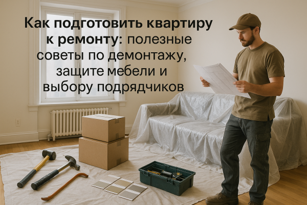 Как подготовить квартиру к ремонту: полезные советы по демонтажу, защите мебели и выбору подрядчиков Как подготовить квартиру к ремонту: полезные советы по демонтажу, защите мебели и выбору подрядчиков