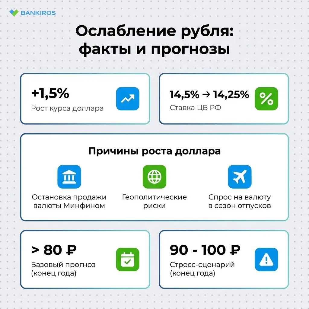 Стресс-сценарий для рубля: почему курс доллара может достичь 90-100